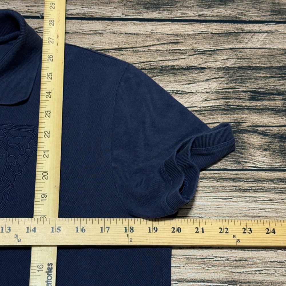 Versace Collection Polo Shirt Navy Blue Medusa Head Embroidered Logo - Picture 5 of 6